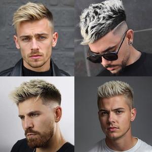 <span class=keywords><strong>Prótesis</strong></span> Capilar India T1B/60 de Base PU, Ombre Negro con Rubio, Sistema de Reemplazo de Cabello, Parche Capilar, Peluca Humana <span class=keywords><strong>para</strong></span> <span class=keywords><strong>Hombres</strong></span> - Product Image 4