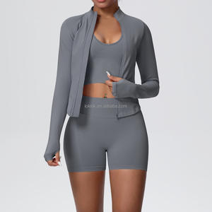 Camiseta Deportiva Ajustada con Cierre, Transpirable, Sensación de Desnudez, Ropa de Fitness, Entrenamiento, Secado Rápido, Manga Larga, Yoga, Deporte, Gimnasio, Chaqueta para Mujer - Product Image 5