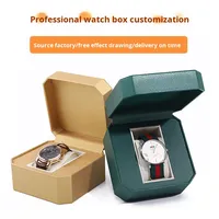 Fabricant de montres personnalisées Caja De Reloj Boîte de montre octogonale écologique Emballage à couvercle rabattable Boîte cadeau Rangement de montres