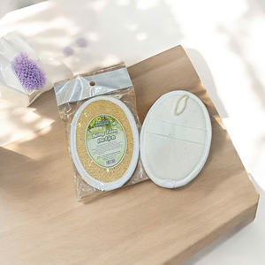 <b>Natural</b> loofah travel bath <b>sponge</b> exfoliates and deeply cleanses skin safely 10x8 cm size Vietnam Manufacturer - Product Image 5