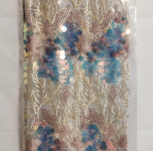 Beautifical brillo Floral nigeriano nuevo Color lentejuelas francés tejido bordado - Product Image 3