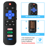 Control Remoto de TV RC280 RC282 de Repuesto Compatible con Roku TCL Hisense Element Insignia JVC Roku Series Smart TVs
