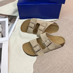 Sandalias de Corcho con Punta Abierta, Cómodas y Ajustables con Doble Hebilla, Plantilla de Gamuza Suave y Soporte para el Arco - Product Image 2