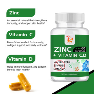 Cápsulas de Zinc, Vitamina C y D, Baya del Saúco, Sin Gluten, Sin Soya, para el Sistema Inmunológico, Bienestar Estacional y Salud Celular (OEM/ODM) - Product Image 4