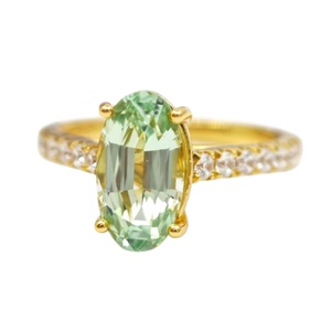 แหวนเงินแท้ 925 ประดับเพทายปาปาลาชาเคลือบทอง 18K จาก UM jewelry เหมาะสำหรับใส่ทุกวัน ของขวัญวันครบรอบแต่งงาน สำหรับทั้งชายและหญิง - Product Image 2