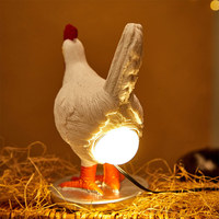 Lampe de chevet décorative en résine moderne simple DC Chicken, lumière LED blanc chaud, pour chambre intérieure