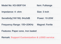 Speaker Bluethood 3-Inci Mini Kotak Besi Magnet Eksternal 4 Ohm 10W Speaker Fullrange Multimedia Loudspeaker Driver