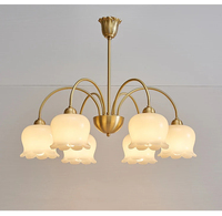 Abat-jour en verre givré style tulipe vintage français, douille E27, plusieurs tailles disponibles, pour lustre de salon