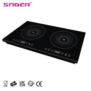 Cuisinière à induction à deux plaques, table de cuisson à induction électromagnétique, cuisinière électrique combinée pour logo OEM, modèle de marque