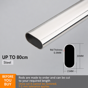 Barra Horizontal de Acero Inoxidable para Colgar Ropa, Perchero Desmontable para Balcón, Soporte de Pared - Product Image 3