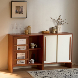 ตู้เก็บของแบบโมดูลาร์สไตล์วินเทจ ทำจากไม้เนื้อแข็ง พร้อมบานประตู สำหรับใช้ในห้องนั่งเล่น - Product Image 1