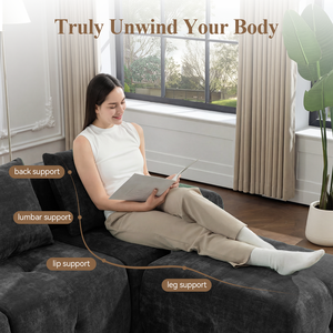 UK Warehouse Meroow MS1 High Back L-Shape <b>Sofa</b> with Tufted Design Anti-slip Base Modular Couch Fast Shipping - Product Image 4