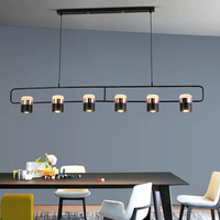 Lustre LED postmoderne créatif nordique Long luminaire minimaliste pour la maison Bar Restaurant comptoir salle à manger