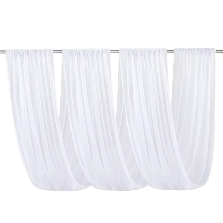 Cortinas de techo blancas para cortinas de techo de boda Tela de drapeado de arco de boda de 5 pies x 10 pies