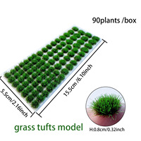 Mini-tufts d'herbe irréguliers de 5 mm, 90 pièces, échelle HO et N, pour maquettes ferroviaires, dioramas et accessoires de paysage