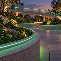 Bande lumineuse LED néon flexible en silicone RGB 120V IP68, rouleau de 50m, résistante au torsion, 15x26mm, avec contrôleur et prise US pour jardin