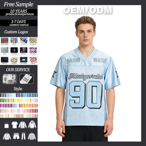 مخصص للرجال كرة القدم جيرسي بوكسي شبكة تنفس تي شيرت V الرقبة الشارع ملابس فضفاضة تناسب نمط الصلبة المنسوجة فارغة - Product Image 1