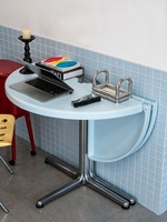 Table à manger pliante vintage, base en métal, imperméable, gain de place, portable, assemblée, pour petit appartement, cuisine, maison