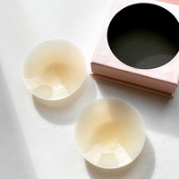 Coussinets de poitrine invisibles en silicone auto-adhésifs réutilisables imperméables de forme ronde sans couture pour femmes