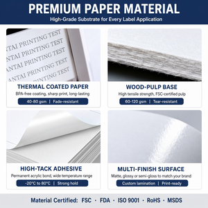 Etiqueta Adhesiva Térmica Directa A4 para Códigos de Barras, Rollo de Papel para <span class=keywords><strong>Etiquetas</strong></span> de Precio para Puntos de Venta, Supermercados e Impresoras de Básculas - Product Image 6