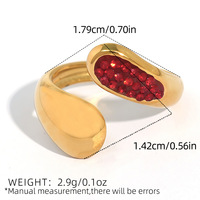 Cincin Zirkon Tetesan Air Hijau Klasik yang Dapat Disesuaikan, Cincin Pink Tahan Air dan Hipoalergenik untuk Sehari-hari, Perhiasan Musim Panas Sederhana