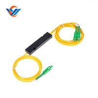 Acoplador Divisor FBT de 2.0mm 1*2 con Caja ABS y Conector SC APC para Redes de Fibra Óptica FTTH 4G LAN Cableada