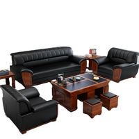 Canapé de luxe pour hôtel cinq étoiles, canapé de réception de bureau, canapé en cuir de luxe pour bureau, ensemble de canapés