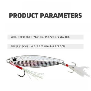 Meilleur vendeur 7g 10g 15g 20g 25g 30g serpents Type rivage longue coulée petit poids métal appât gabarit leurre avec crochet d'assistance au jigging - Product Image 2