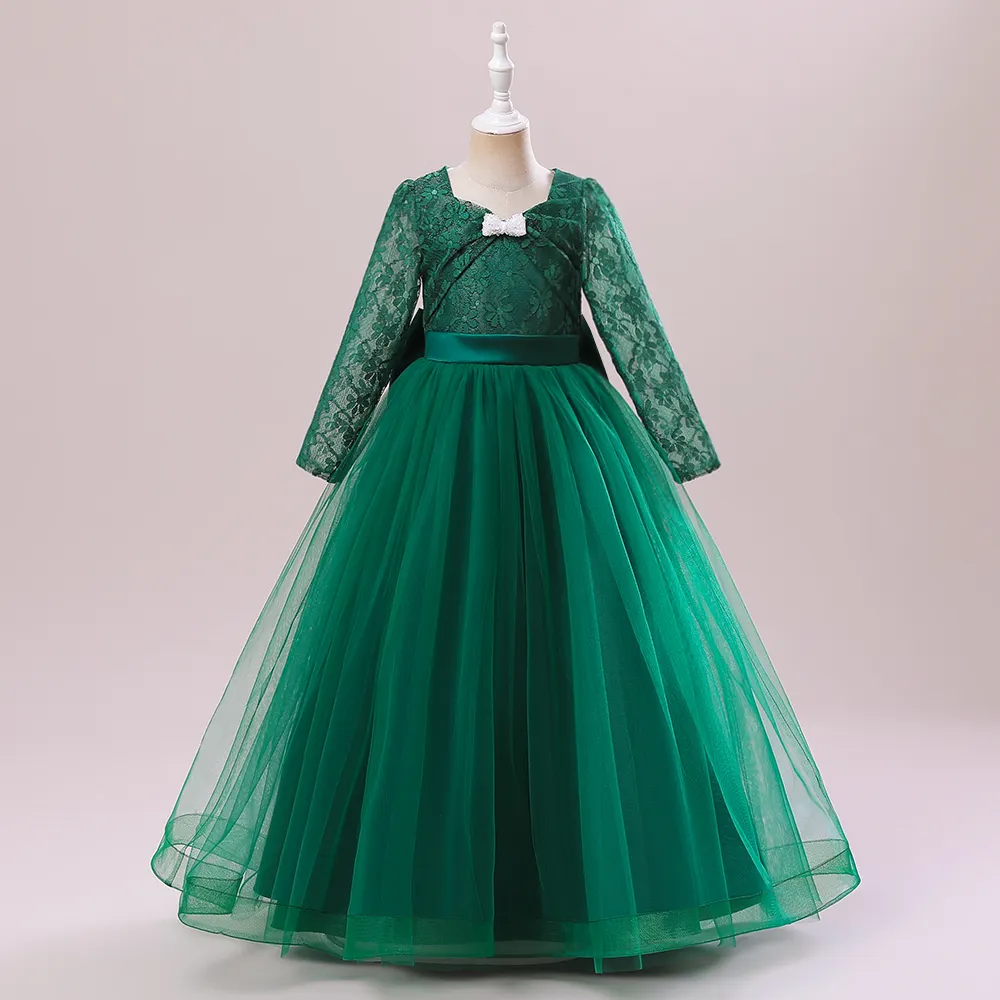 FSMK Princess Costume Dress For Girls Long sleeve Children's Wedding Evening Party Dress LP-322