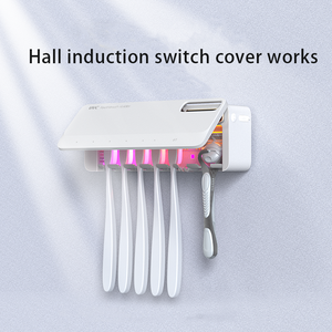 حامل فرشاة أسنان قابل لإعادة الشحن للحلاقة المثبتة على الحائط معقم بالأشعة فوق البنفسجية الجافة والحرارة - Product Image 3