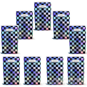 Checkerboard Laser <b>Rainbow</b> Gift <b>Bags</b> 24x16cm Plastic Birthday Party Supplies Candy Tote <b>Bags</b> - Product Image 4