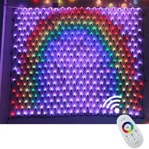 Holiday street outdoor decoration colorful fishing led light net smart