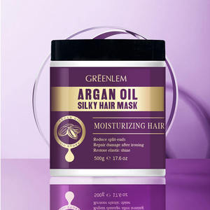 Masque capillaire à l'huile d'argan Greenlem pour lisser et nourrir - Réparation intensive, brillance soyeuse et contrôle des frisottis - Product Image 1