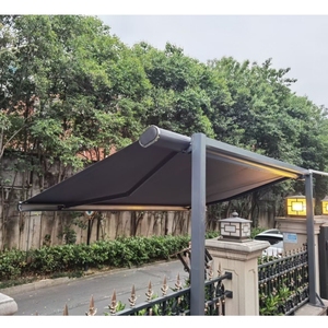 Vendita calda esterno telaio in alluminio motorizzate cassetta completa <span class=keywords><strong>tende</strong></span> <span class=keywords><strong>da</strong></span> <span class=keywords><strong>sole</strong></span> retrattili con luce a LED - Product Image 1