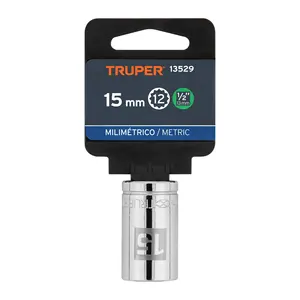 Juego de Llaves de Tubo de 15 mm, 12 Puntas, Accionamiento de 1/2'', Marca TRUPER - Product Image 4