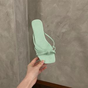 Sandalias de Mujer con Punta Cuadrada y Nudo, Calzado de Verano Moderno y a la Moda - Product Image 5