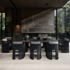 Ensemble de salle à manger en corde pour jardin, table et chaises, ensemble de chaises de salle à manger d'extérieur en corde - Product Image 4