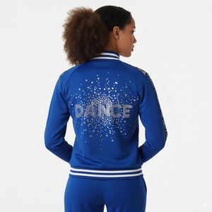 Custom Design Cheerwarming-Up Jasje Meisjes Warming-Up Jas Sublimatie Sparkle Steentjes Dans Praktijk Cheerleading Jassen - Product Image 3