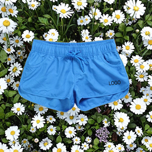 Women's Summer Casual Mini Beach Swimwear Shorts Quick Dry Feature Elastic Waist Plain Dyed Custom <b>Logo</b> Surfing Board Swimming - Product Image 2