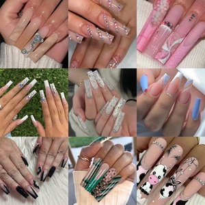 O6 Long Wear Ins Manicure Parches Estilo Europeo Americano <span class=keywords><strong>Manicura</strong></span> <span class=keywords><strong>francesa</strong></span> Press-on <span class=keywords><strong>Uñas</strong></span> Aplicación para dedos Tipo de <span class=keywords><strong>uñas</strong></span> postizas - Product Image 1