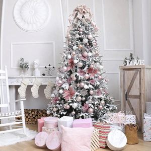 ชุดลูกบอลประดับตกแต่งต้นคริสต์มาสแบบกันแตก สีชมพูทองผสม 35 ชิ้น สำหรับตกแต่งบ้าน - Product Image 5