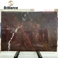 Dalle de marbre Pandora rouge bordeaux naturel pour panneau mural rétro-éclairé Îlot de cuisine Comptoir Carreaux de sol Table à manger Escalier