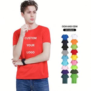 T-shirts personnalisés formels à séchage rapide 100% polyester pour hommes et femmes, vêtements de travail pour événements d'entreprise, vêtements de sport, col rond, logo personnalisé - Product Image 3