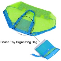 Sac de rangement de voyage pliable multi-couleurs, grande capacité, en maille anti-sable, pour jouets d'enfants, outils de jeu de sable et articles divers