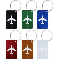 Étiquettes de bagages uniques en forme d'avion, en aluminium anodisé, personnalisables, pour bagages de voyage