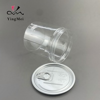 Bouteille en plastique vide de 450 ml avec couvercle à languette, transparente, pour boissons gazeuses, en PET, en promotion
