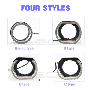 ALECAR <span class=keywords><strong>KINGRING</strong></span> O Shape Angel Eyes pour lentilles de projecteur Bi-LED de 3,0 pouces avec caches de projecteur intégrés et couleurs LED dynamiques - Product Image 6