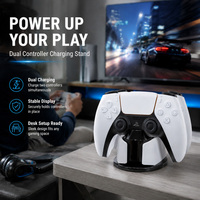 Station de charge pour manettes doubles OEM avec logo personnalisé, charge rapide USB, station de charge pour manettes de jeu pour PS5
