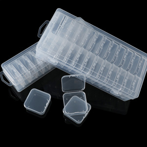 Caja de almacenamiento de joyas de plástico PP transparente, tamaño pequeño, con compartimentos para tapones para los oídos y accesorios de abalorios DIY para escritorio - Product Image 4