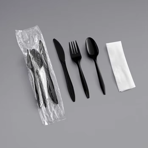 Juego de Cubiertos Desechables para Restaurante, Ecológicos, Biodegradables, Juego de Picnic con Pajitas - Product Image 2